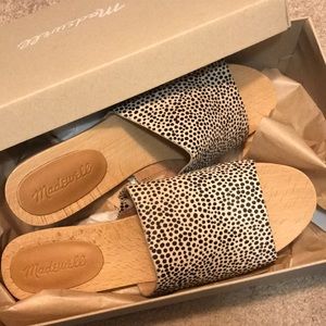 Madewell Clog Slide Sandals in Calf Hair